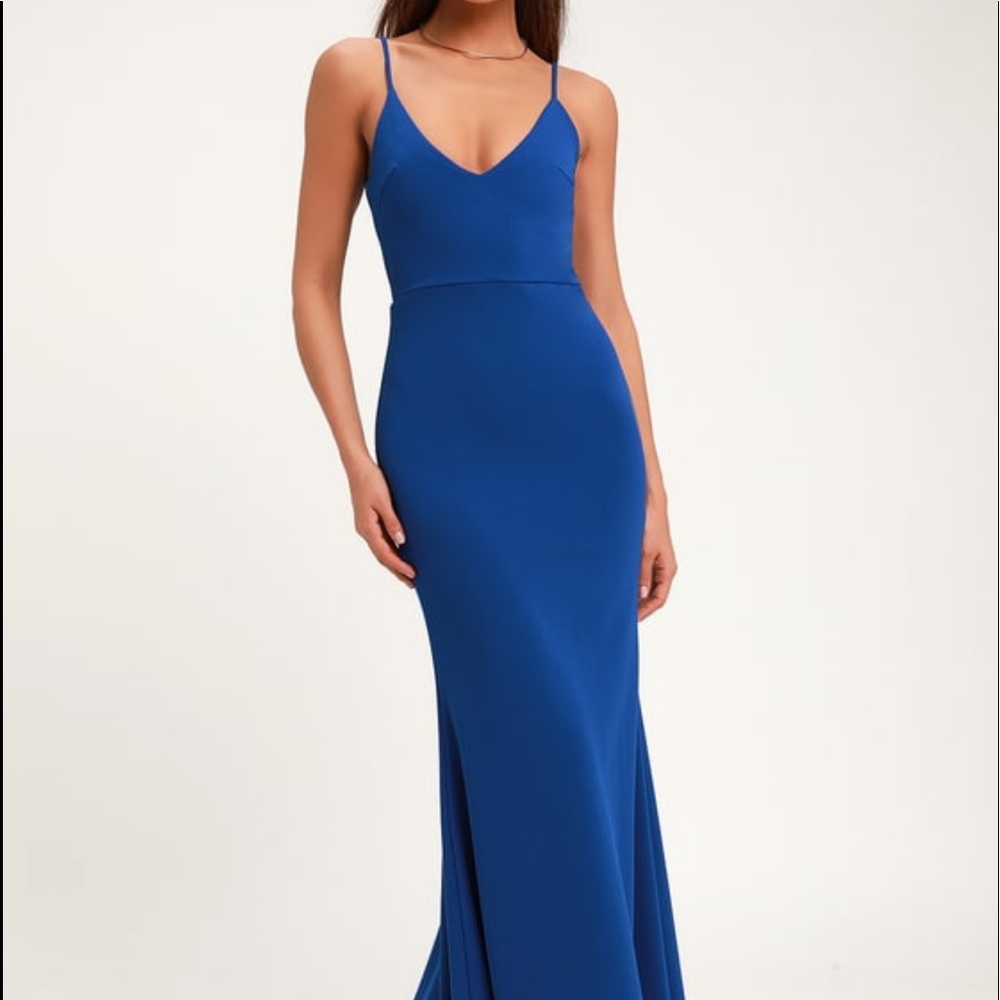 LULUS infinite glory royal blue maxi dress